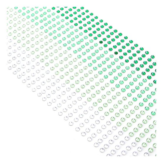 Mixed Green Adhesive Gems 3mm 1080 Pack image number 1