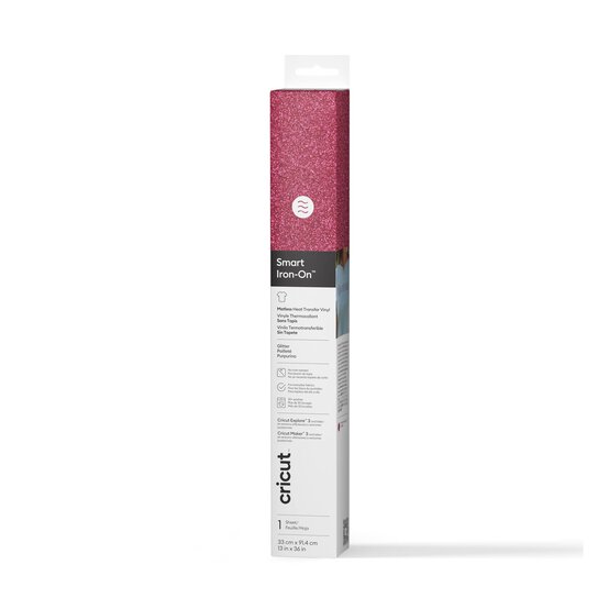 Cricut Pink Glitter Smart Iron-On 13 x 36 Inches image number 1