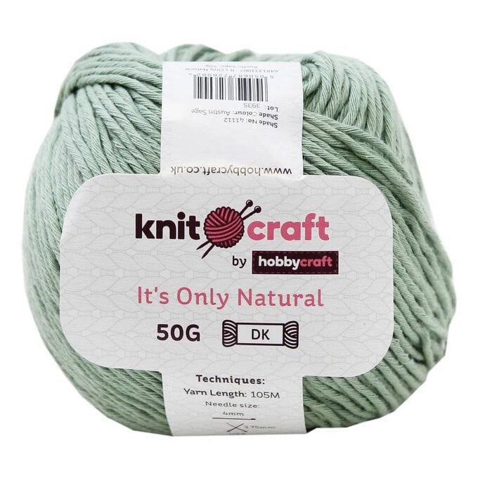 Knitcraft Sage It's Only Natural Light DK Yarn 50g image number 1