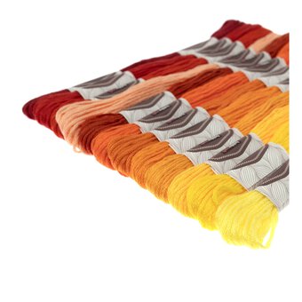 Red, Orange and Yellow Embroidery Floss 8m 12 Pack