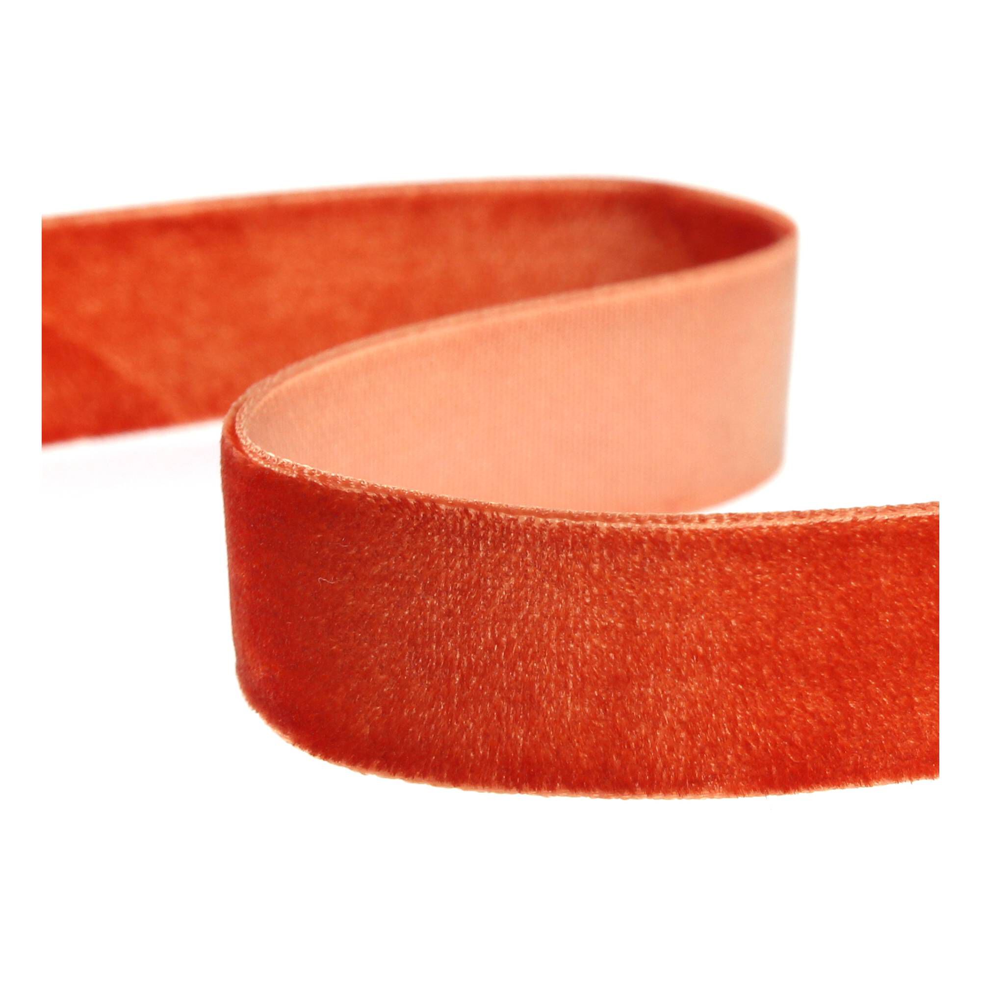 Autumn Rust Velvet Ribbon 15mm x 5m Hobbycraft