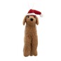 Hanging Felted Dog in Santa Hat Decoration 8.5cm image number 2