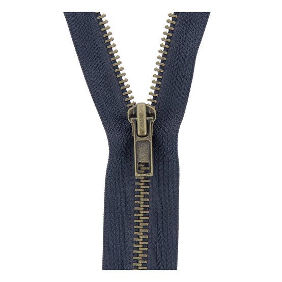 Milward Dark Navy Brass Trouser Zip 10cm  image number 1