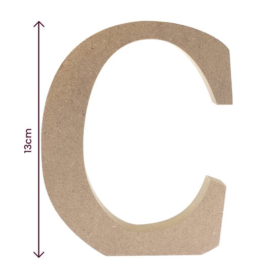 MDF Wooden Letter C 13cm image number 4