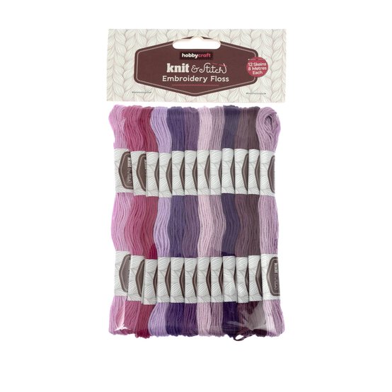 Purple Embroidery Floss 8m 12 Pack image number 3