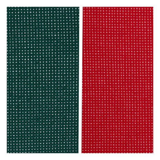 Red and Green 14 Count Aida Fabric 30cm x 46cm 2 Pack image number 3