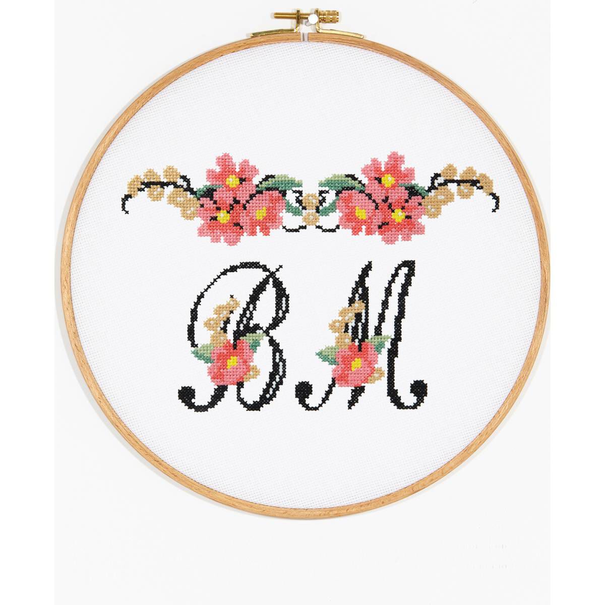 FREE PATTERN DMC Floral Initials Cross Stitch 0116 Hobbycraft
