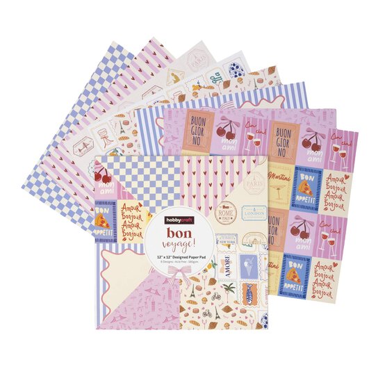 Bon Voyage Paper Pad 12 x 12 Inches 24 Pack image number 1