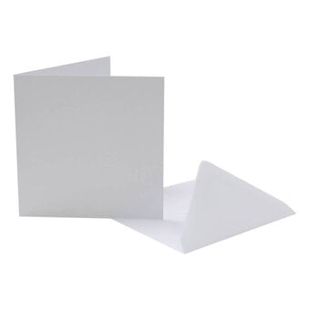 White Cards and Envelopes 4 x 4 Inches 50 Pack