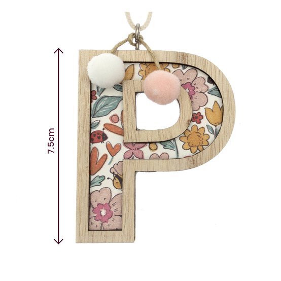 Hanging Wooden Letter P 7.5cm  image number 3