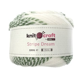 Knitcraft Sage White Stripe Dream 150g 