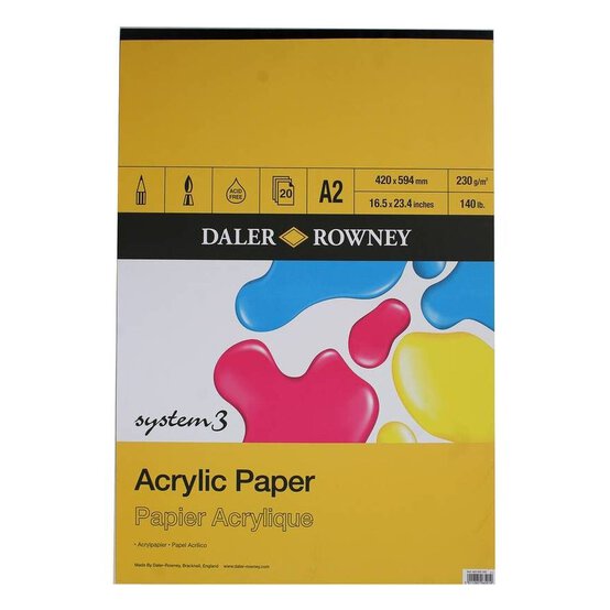 Daler-Rowney System3 Acrylic Pad A2 20 Sheets image number 1