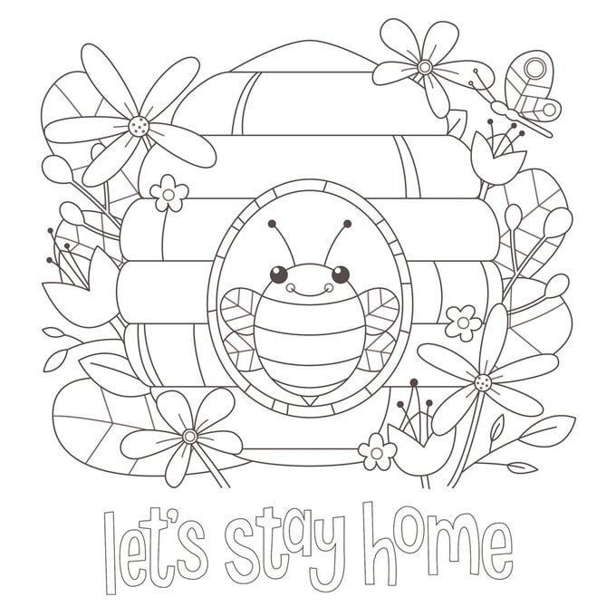 Free 'Let's Stay Home' Colouring Downloads image number 1