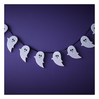 White Ghost Felt Garland 1.2m
