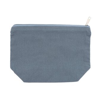 Denim Blue Cotton Zip Pouch