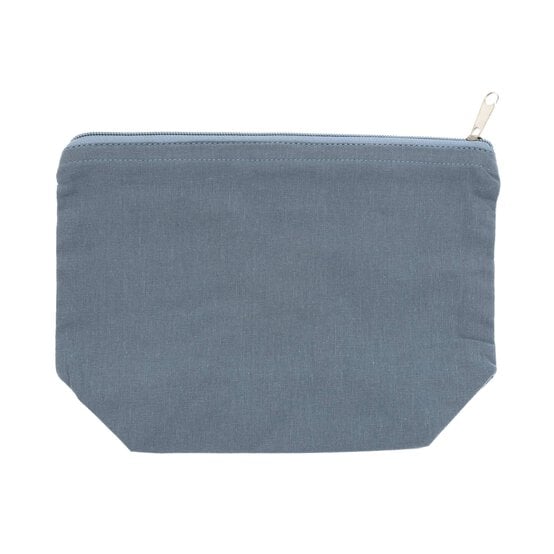 Denim Blue Cotton Zip Pouch image number 1