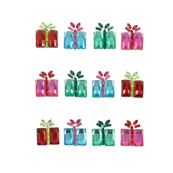 Christmas Present Gem Stickers 12 Pack image number 1