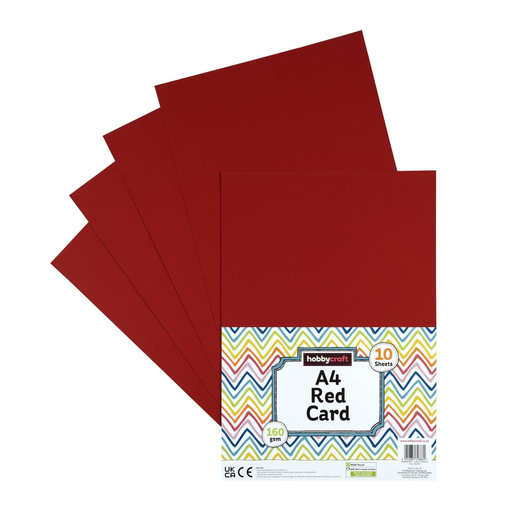 Red Card A4 10 Pack | Hobbycraft