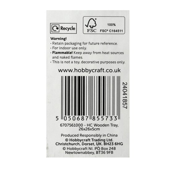 White Wash Wooden Tray 26cm x 26cm x 5cm image number 5