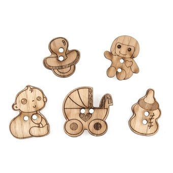Trimits Wooden Baby Buttons 5 Pieces