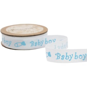 Baby Boy Grosgrain Ribbon 15mm x 5m image number 3