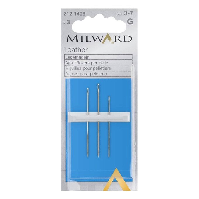Milward Leather Sewing Needles No.3-7 3 Pack image number 1