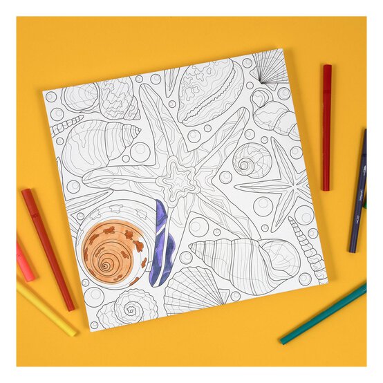 Starfish and Shells Colour-in Canvas image number 2