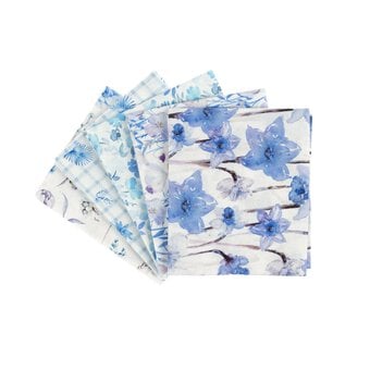 Blue Floral Cotton Fat Quarters 5 Pack