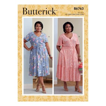 Butterick Women’s Dress Sewing Pattern B6763 (26W-32W)