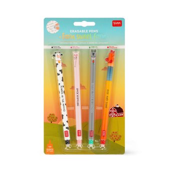 Legami Farm Sweet Farm Erasable Gel Pens 4 Pack 