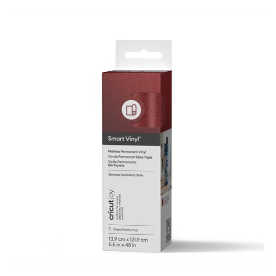 Cricut Joy Red Permanent Smart Shimmer Vinyl 5.5 x 48 Inches image number 1