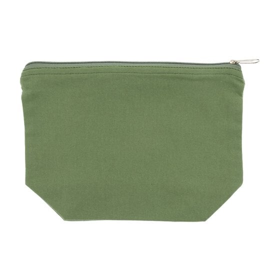 Dark Sage Cotton Zip Pouch image number 1