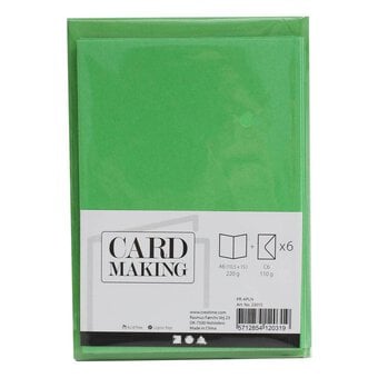 Green Cards and Envelopes A6 6 Pack image number 2