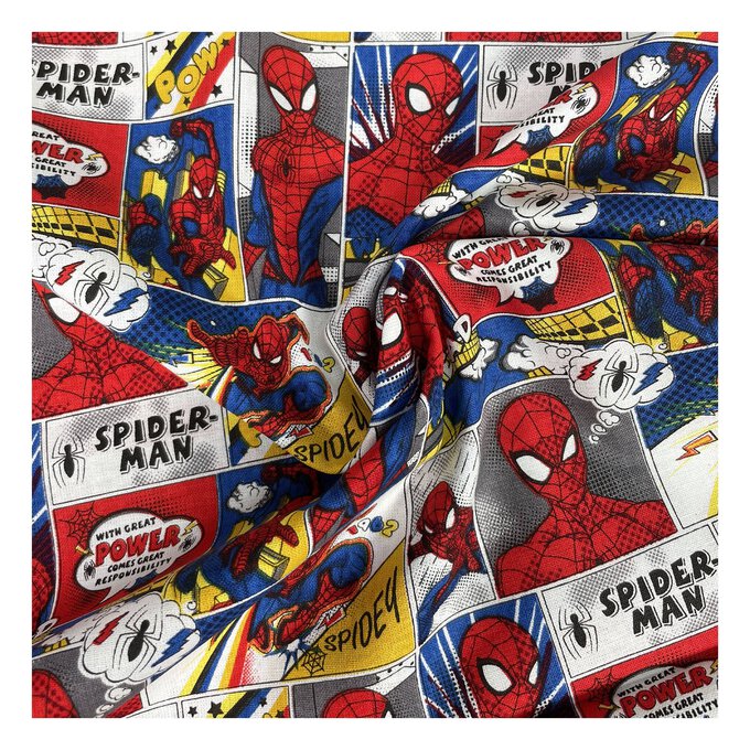 Spider-Man Comic Strip Cotton Print Fabric by the Metre image number 1