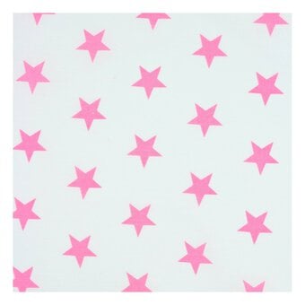 Pink Star Polycotton Fabric by the Metre image number 2
