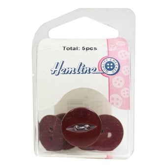Hemline Wine Basic Fish Eye Button 5 Pack