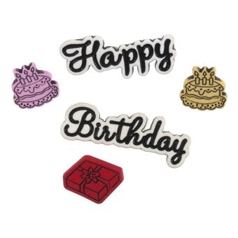 Trimits Happy Birthday Craft Buttons 5 Pieces