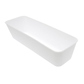 White Long Storage Organisers 26cm x 8cm 3 Pack 