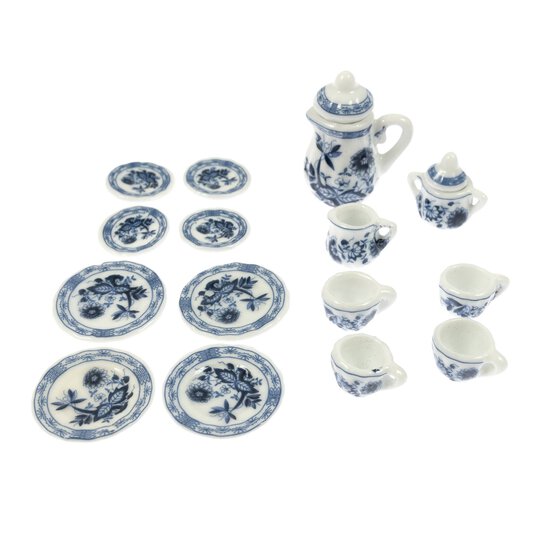 Doll&rsquo;s House Blue Deluxe Tea Set  image number 1