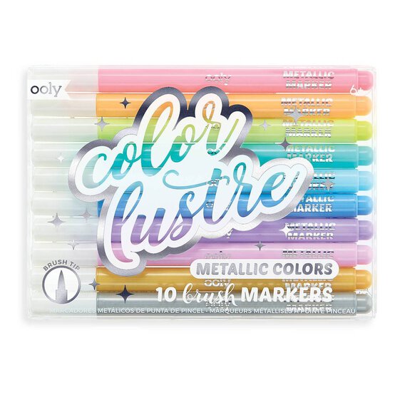 Lustre Metallic Brush Markers 10 Pack image number 1