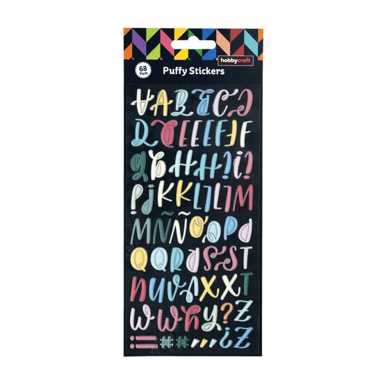 Matt Pastel Uppercase Puffy Script Alphabet Stickers image number 4