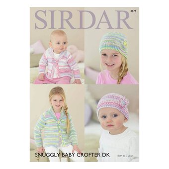 Sirdar Snuggly Baby Crofter DK Cardigans and Hat Digital Pattern 4675