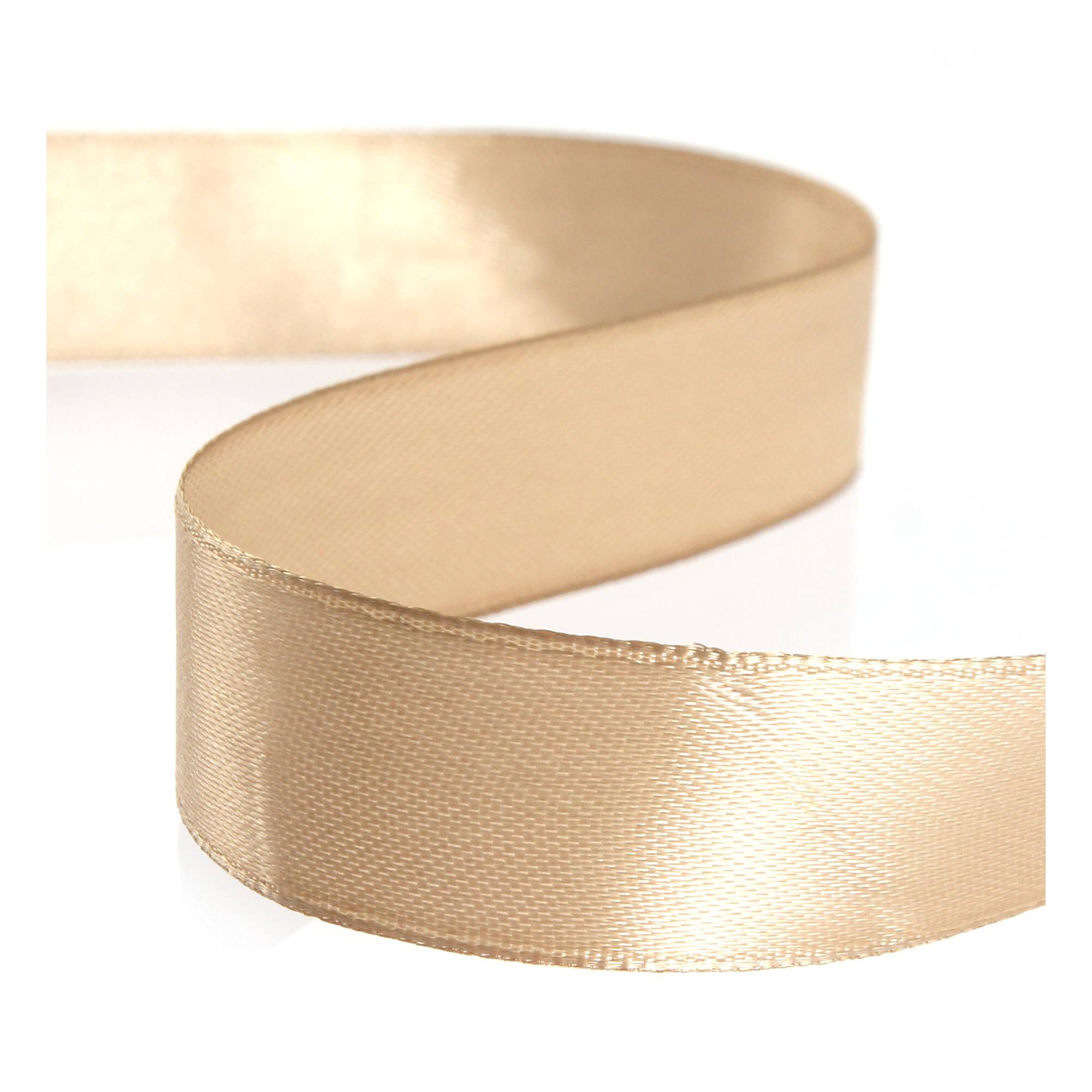 Tan Gold Satin Ribbon 20mm x 15m Hobbycraft