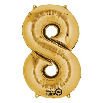 Extra Large Gold 8 Helium Foil Balloon