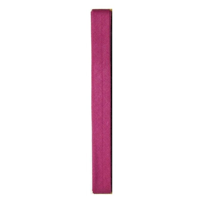 Pink Poly Cotton Bias Binding 12mm x 2.5m image number 1