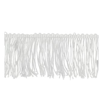 White Charleston Fringe by the Metre