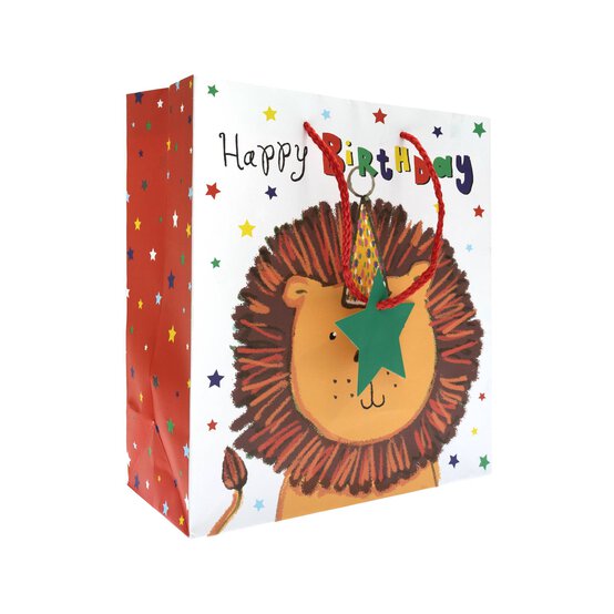Lion Birthday Gift Bag 21.5cm x 25cm image number 1