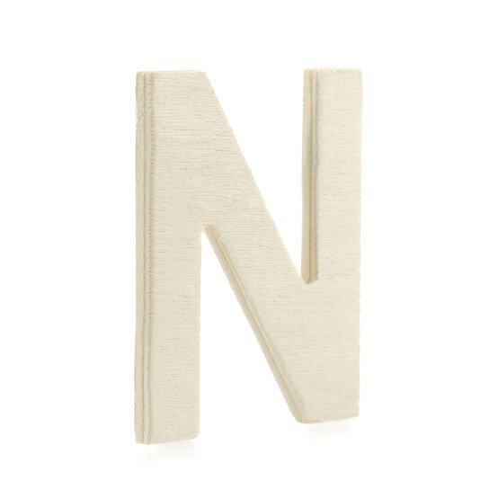 Small Wooden Letter N 6.5cm image number 1