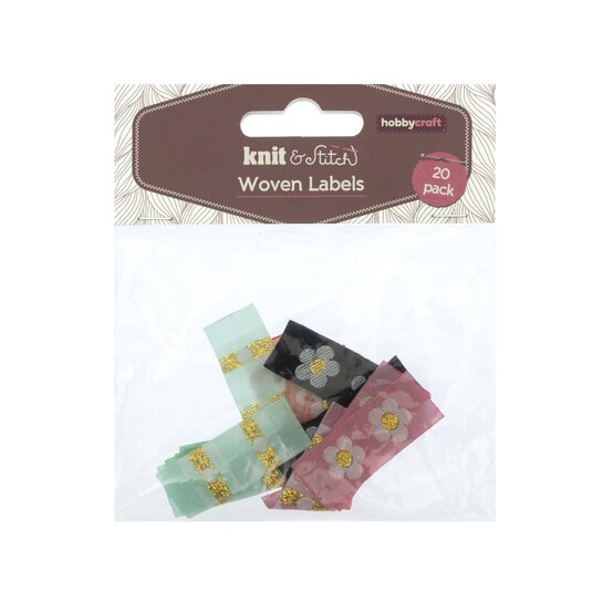 Flower Woven Labels 20 Pack image number 3