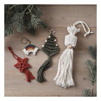 Make Your Own Macram&eacute; Christmas Decorations Kit 4 Pack